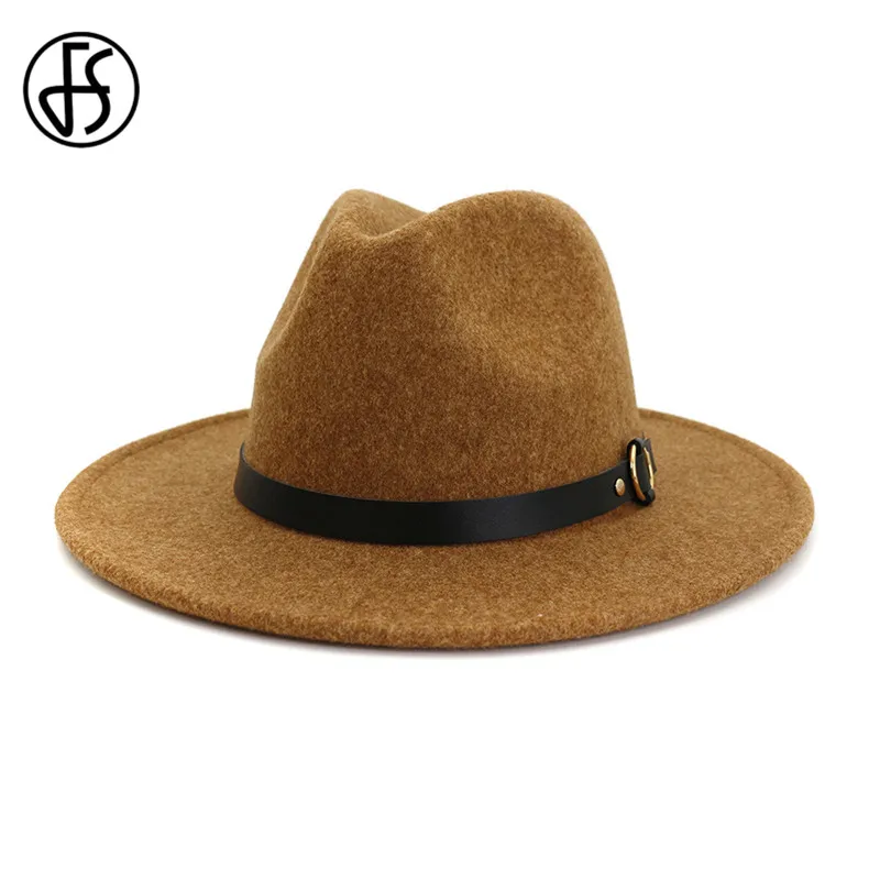 FS бежевый белый шерстяной джазовый фетровая шляпка шерстяная шляпа для Для