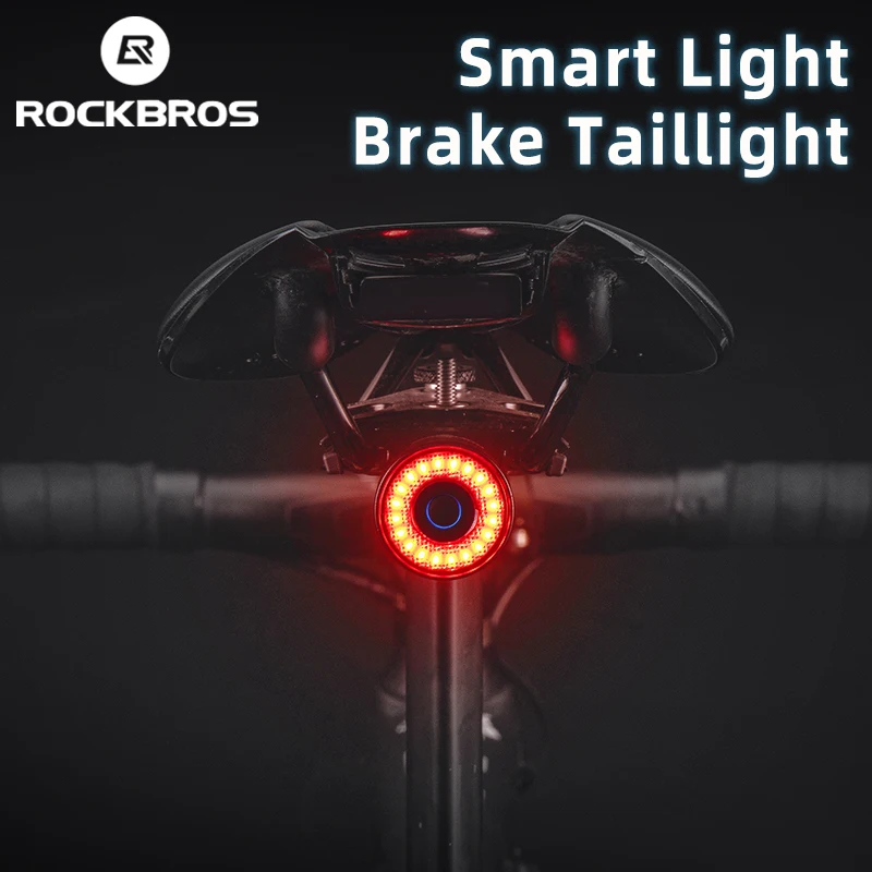 

ROCKBROS Q3 Bicycle Tail Light MTB Road Bike Smart Brake Sensor Warning Light IPX3 Waterproof Rear Light Cycling Accessories