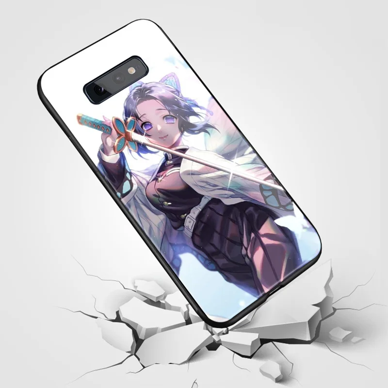 Shinobu Kocho Kimetsu no Yaiba мягкий силиконовый стеклянный чехол для телефона Samsung Galaxy S8 S9 S10e