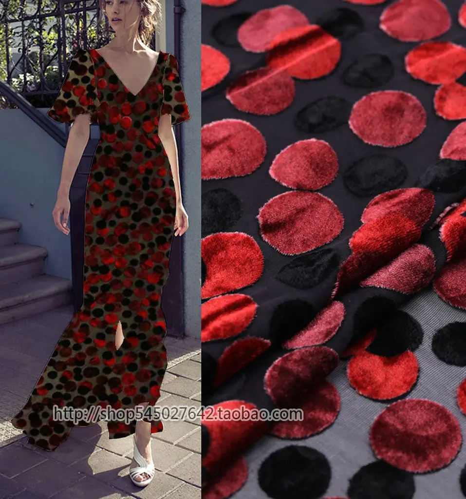 Tissus Анкара с принтом в горошек шелковая ткань хлопок сатин Бархат Шелк плюшевая