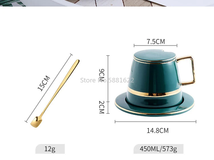 Высококачественная керамическая кофейная чашка с золотым ободком чайная набор