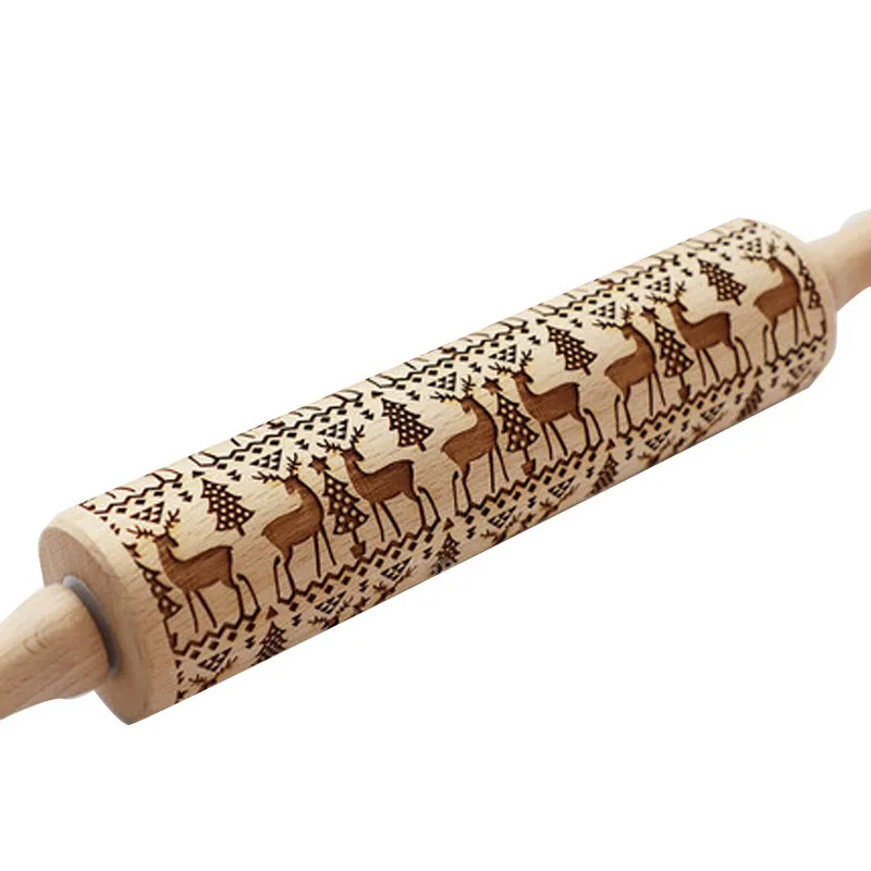 Рождественская булавка с узором из бука Креативная печать для выпечки печенья