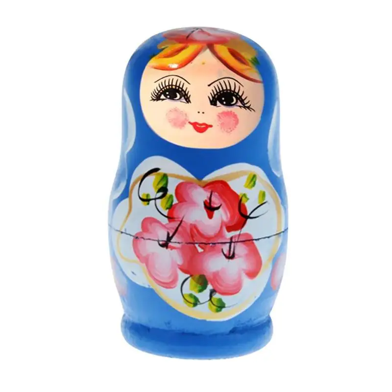 Небесно-голубой Новинка, русские Матрешки, деревянные Matryoshka, набор кукол, ручная роспись, Декор, русские Матрешки, детские игрушки, кукла для девочек - Цвет: Небесно-голубой