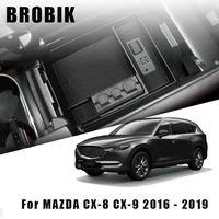 brobik car central armrest box for mazda cx 8 cx 9 2016 2019 interior accessories stowing tidying center console organizer