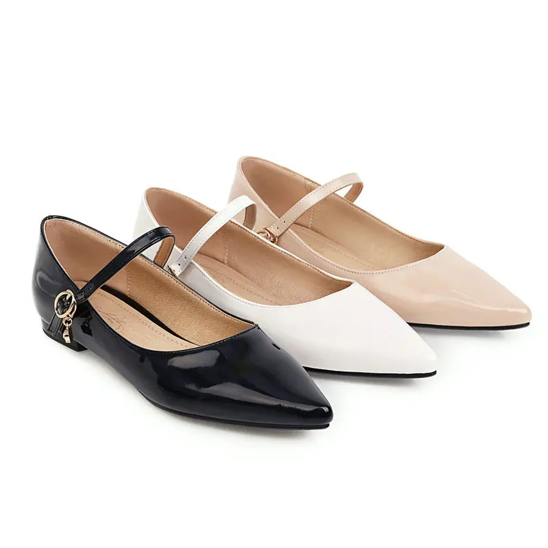 

2021 New Elegant Women Shoe Fashion Pointed Toe Women Pumps Superfine Fiber Square Heel Buckle Women Shoes Size 34-43