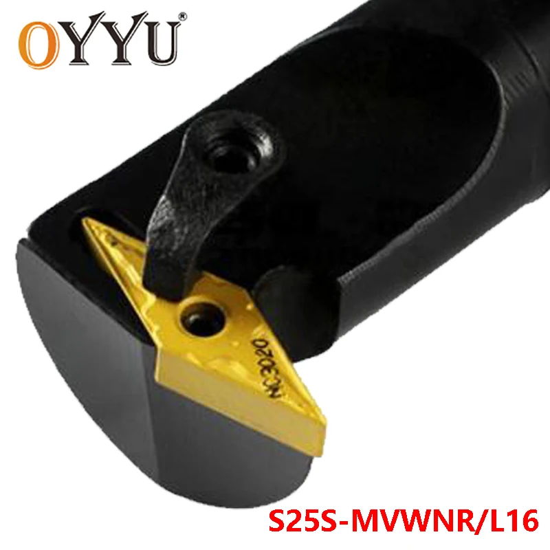 

OYYU S25S-MVWNR16 25mm MVWNR MVWNL Carbide Inserts for Holder S25S-MVWNL16 Lathe Cutter CNC Shank Turning Tool Boring Bar