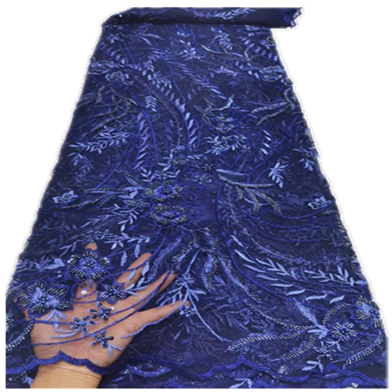 Новейшая кружевная ткань с блестками дешевая африканская Тюлевая для шитья FD1118 -