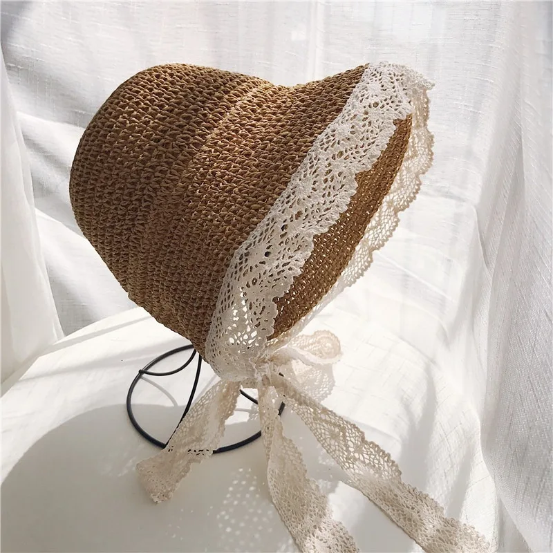 

Hot Summer Hoilday Floppy Straw Hat Women Ladies Wide Brim Beach Foldable Bow Flower Straw Sun Hat Sun Cap One Size Wide