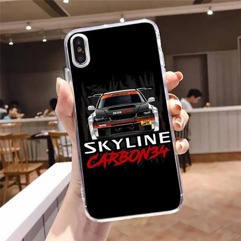 

Nissan Skyline Gtr R34 Phone Case Transparent soft For iphone 5 5s 5c se 6 6s 7 8 11 12 plus mini x xs xr pro max