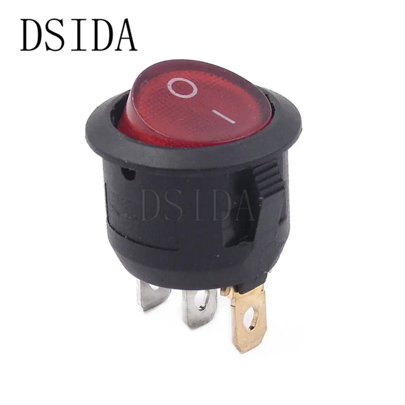 ON/OFF Round Rocker Switch LED illuminated Car Dashboard Dash Boat Van 12V 24V / 6A 250V / 10A 125V 2/3/4PIN Switch 20MM ON-OFF