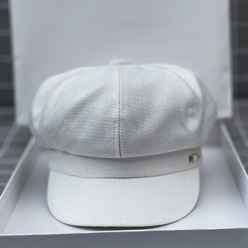 Diamond Love Fashion Octagonal Hat Women Korean Painter Hat Girl Cotton Linen Newsboy Big Size Beret 54cm 56cm 57.5cm 59cm 61cm