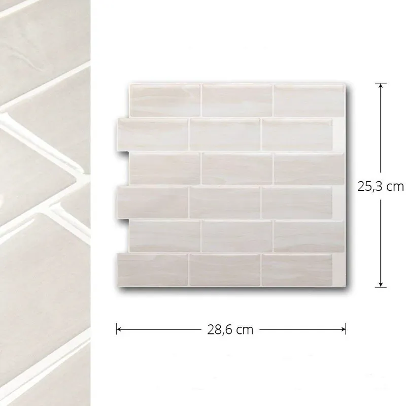 T80122 Vividtiles водостойкие самоклеющиеся обои, отклеивающиеся и приклеивающиеся кухонные плитки для декора-1 лист - Цвет: T80122