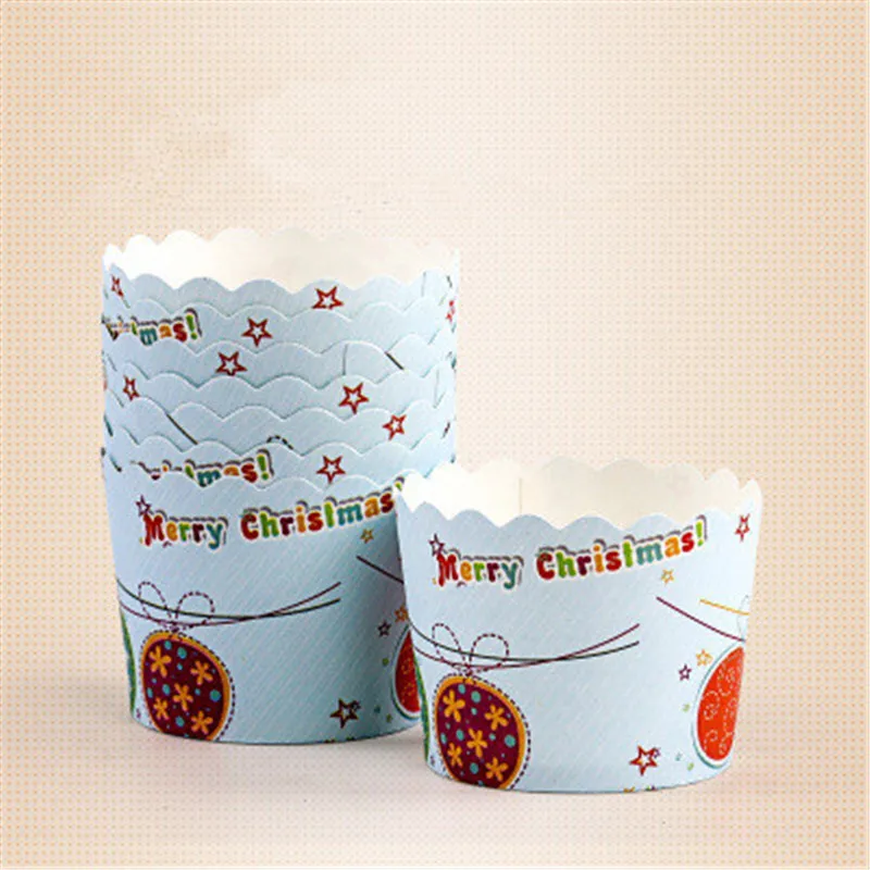 50 рождественских формочек для маффинов кексов бумажных чашек обертка подложка