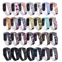 for mi band 4 strap replacement bracelet for xiaomi miband 3 4 universal silicone colorful flowers wrist strap for mi3 belt