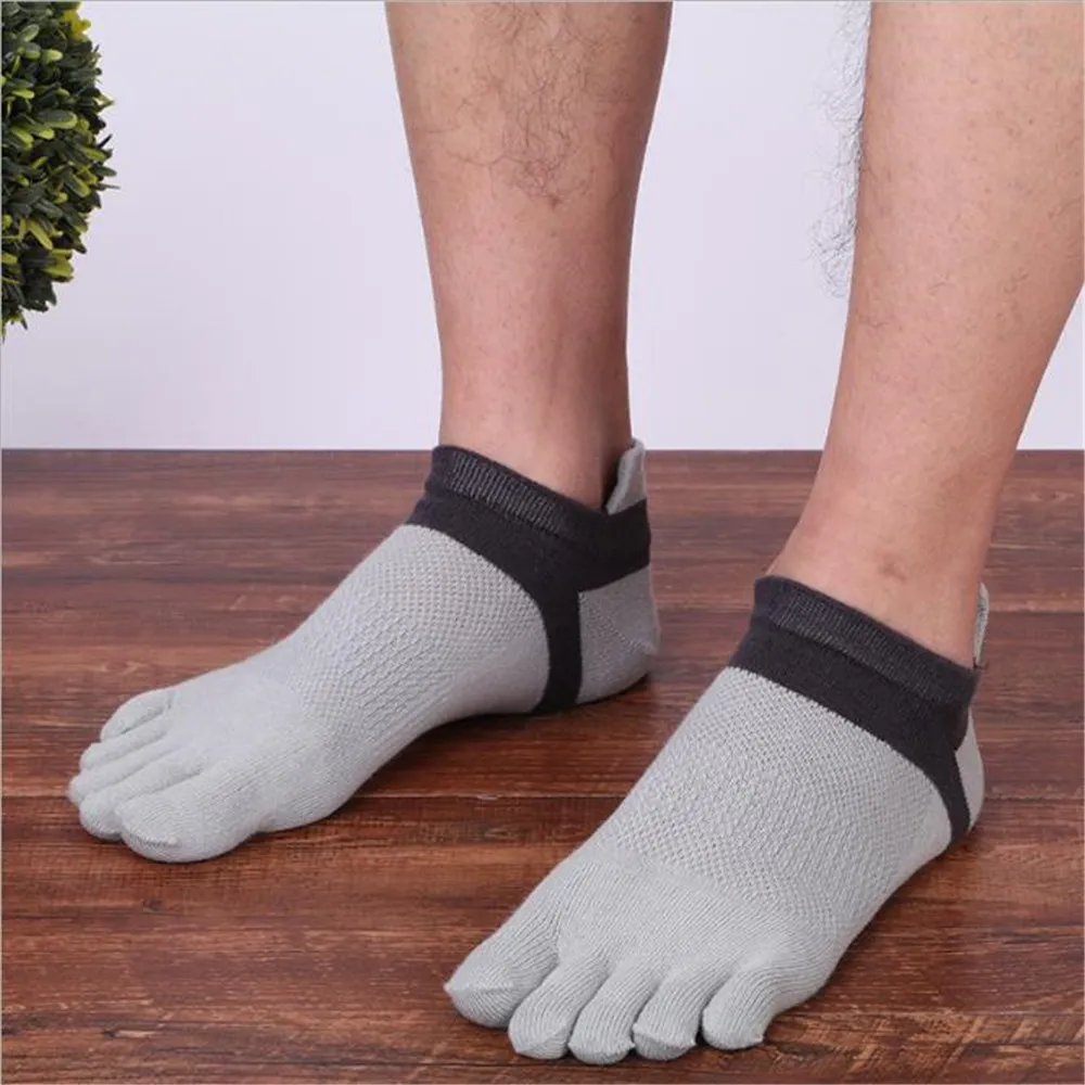 

1 Pair Men Five Fingers Toe Ankle Socks Low Cut Crew Casual Colorful Sport Cotton Blend Socks 2020 Hot Sales