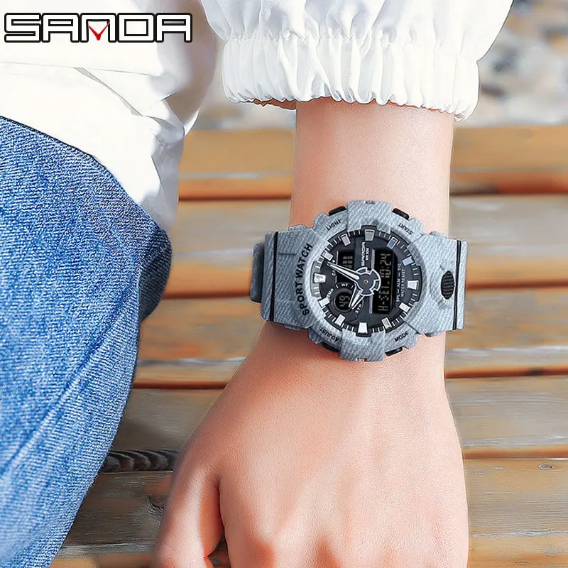 

SANDA Fashion Women Digital Watch Sports Clock Female Matcha Green Life Waterproof Ladies Alarm Digital Watch Reloj Mujer