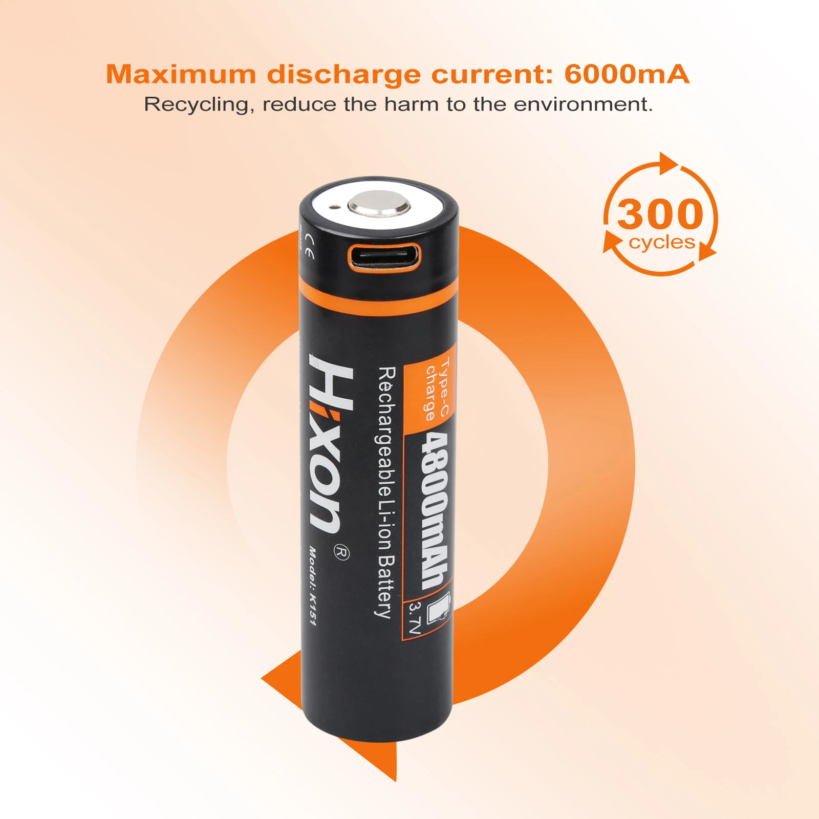 Литий-ионный аккумулятор Hixon сверхбольшая емкость 3 7 в USB 217000 4800 мАч для фонарика +