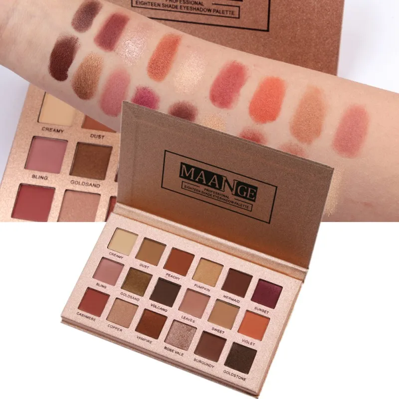18 цветов мерцающие тени для век блестящие матовые Палитра с 6 кистями макияжа MKXJ |