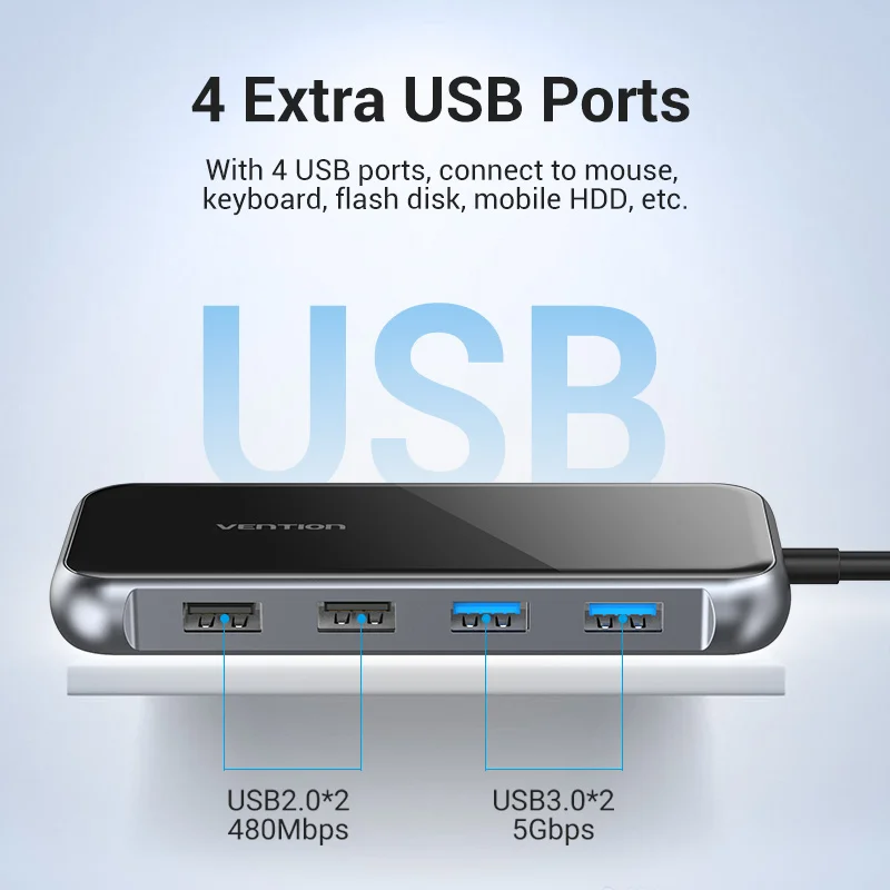 USB-хаб Vention с Type-C 4K HDMI RJ45 VGA мультиusb 3 0 PD-адаптер для MacBook Pro 2020 USB-C 1 разветвитель 10 в