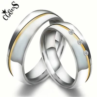 smooth stainless steel couple rings steel simple 6mm geometric twill women men lovers wedding jewelry engagement gifts