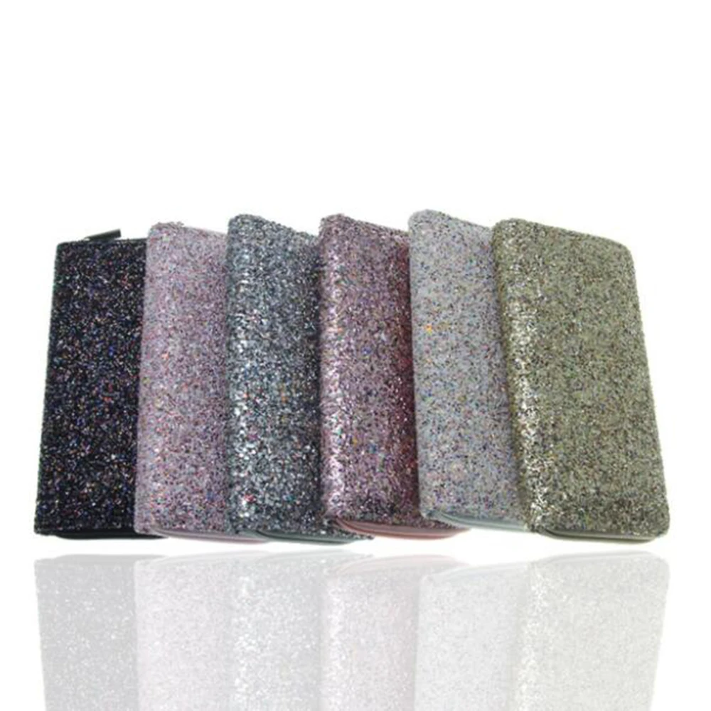 

New Laser Sequined Woman Long Wallet Card Bag Pu Leather Ladies Holder Bag Card Coin Purse Fashion Glitter Zipper Girls Wallet