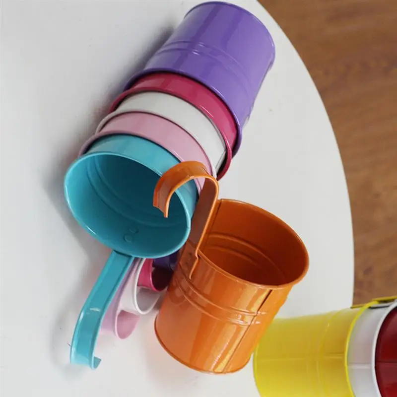 

1 Set Of 10x10x8cm Detachable Flower Pot Iron Crafts Succluents Flowerpot Hanging Planter Flower Holder Home Decor