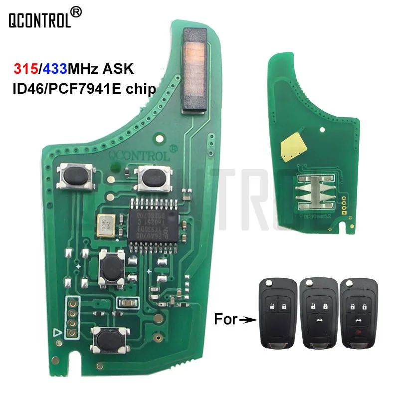 QCONTROL Car Control Remote Key Electronic Circuit Board for Chevrolet Malibu Cruze Aveo Spark Sail 433MHz Fob