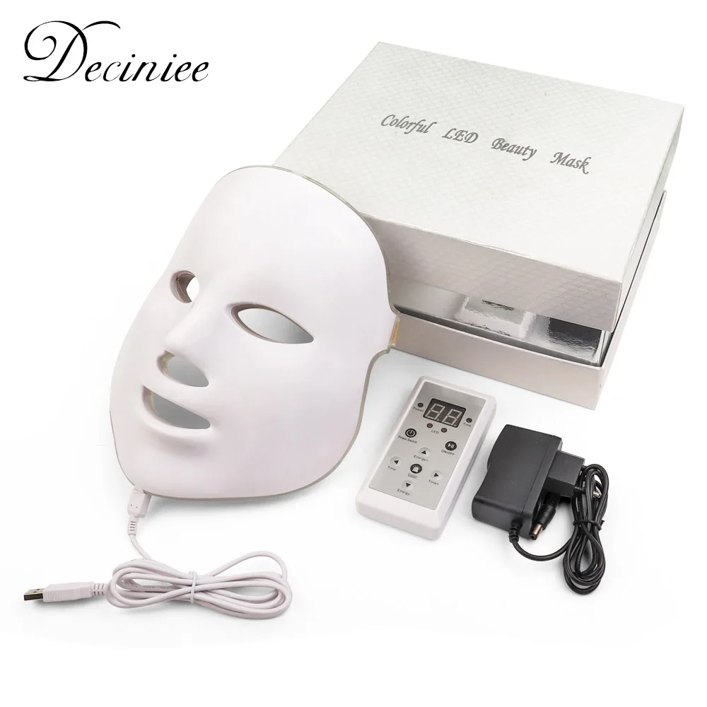 7 цветов светодиодный светильник для маски лица фотонная терапия Прыщи против