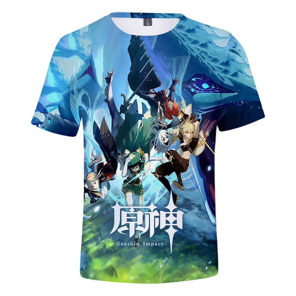 

2020 New Arrival Genshin Impact 3D T shirt Summer Harajuku 3D Print T shirt student personality Breathable Fashion shirt