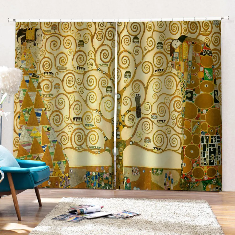 

2020 New Window Curtain Tree Gold Curtains For Living Room Bedroom Fashion Creative Kitchen Door Curtain