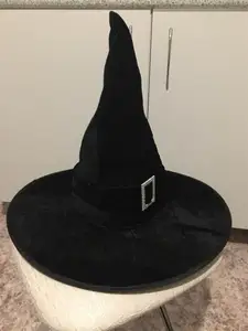Шляпа для вечевечерние, велюровая шляпа ведьма колдунья, Hallowen, маскарадный аксессуар для костюма, черный пояс, модная остроконечная шляпа, подарок