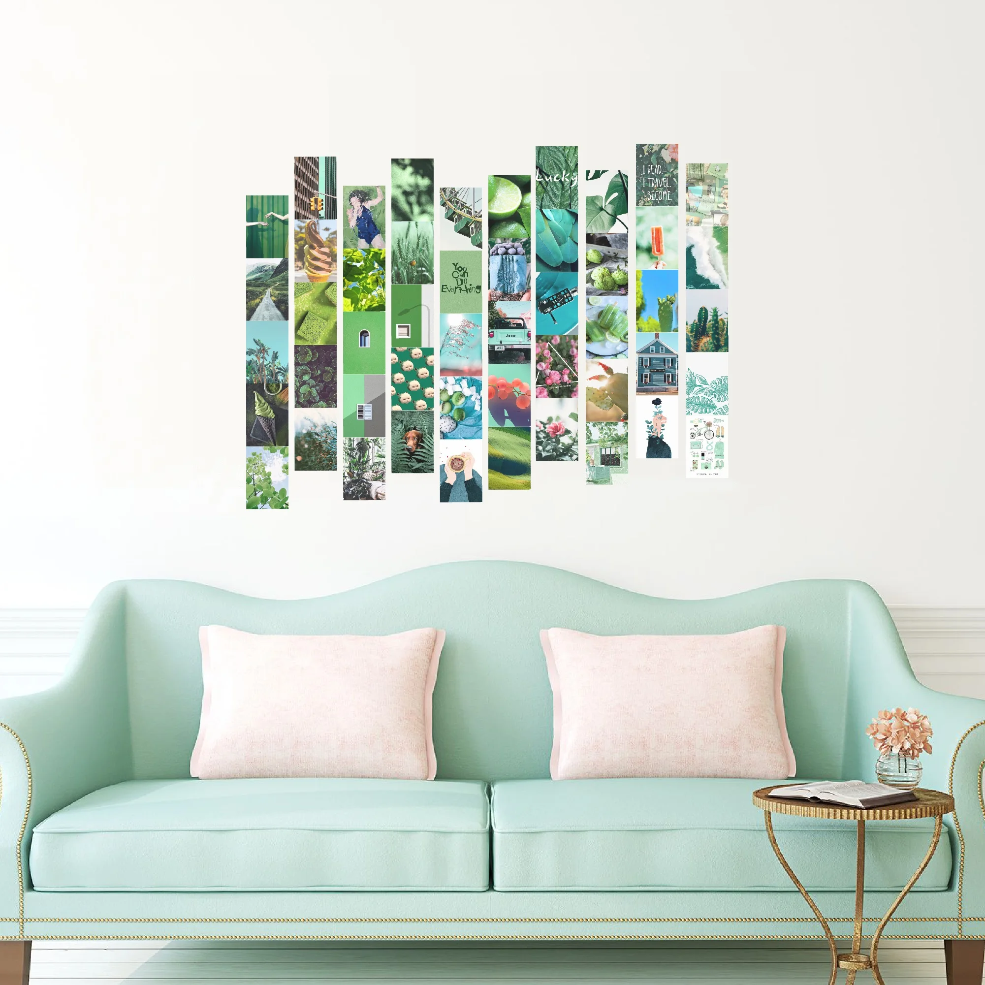 

Photo Wall Collage Kit for Wall Decroation - Green & Blue Theme - UOOZII - Wall Pictures for Teen Bedroom Wall Decor