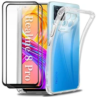 3 in 1 glass case for realme 8 pro shockproof silicone cover realme 8pro phone cases realmi 8 realme8 pro case realme 8 pro
