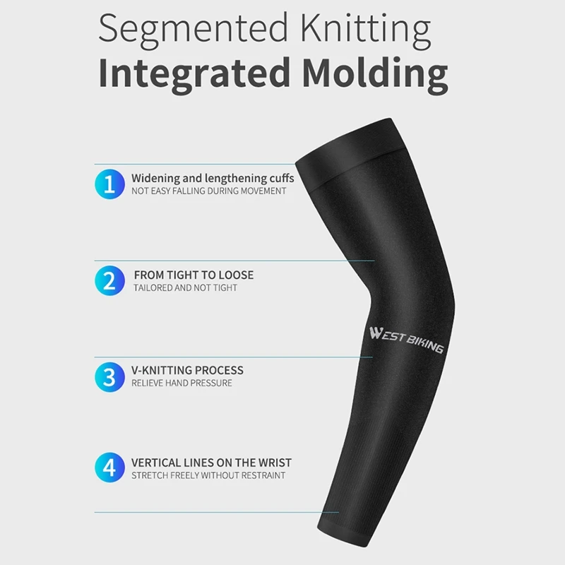 

WEST BIKING 1 Pair Ice Fabric Running Camping Arm Warmers Sleeve & 1 Pcs 4L Bicycle Bag Rainproof MTB Road Frame Bag