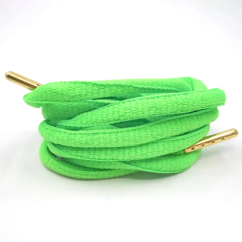 05 fluor green Аксессуары для обуви, шнурки для обуви, белые, круглые, мужские, плоские, замочки, Круглые, Сникеры, кружева, офсетные, кордон, 4 цвета, металлическая головка - Цвет: 05 fluor green