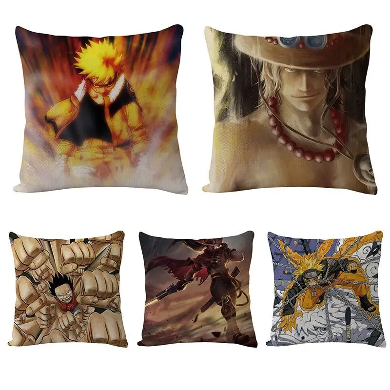

Naruto cartoon anime cushion cover pillowcase winter warm and comfortable car pillowcase sofa home gift 45x45cm