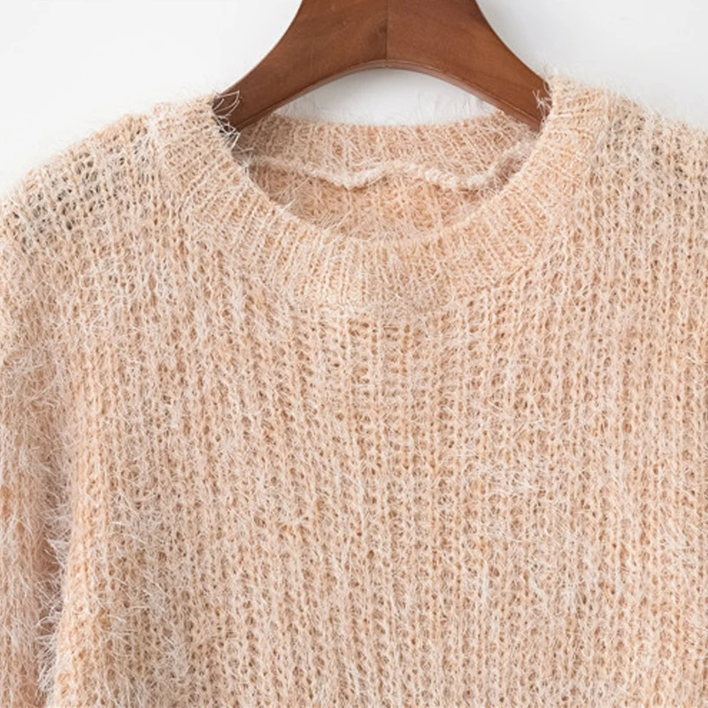 Женский пуловер с длинным рукавом Artguy повседневный укороченный свитер пушистый