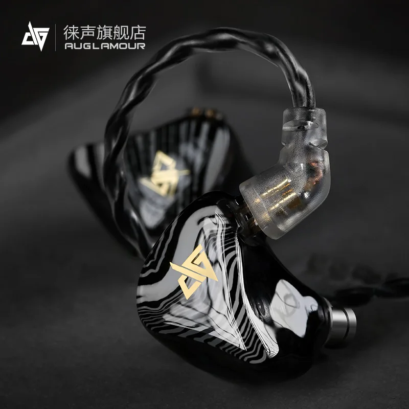 Auglamour T100 двойные динамические наушники с микрофоном в ухо HIFI смоляные Заказные со