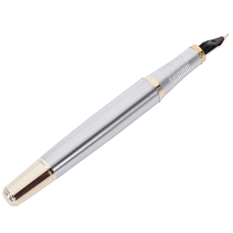 

Jinhao 250 Frosted White Gold Fountain Pen M Nib Fountain Pen & JINHAO X450 18 KGP 0.7mm Broad Nib Fountain Pen Red