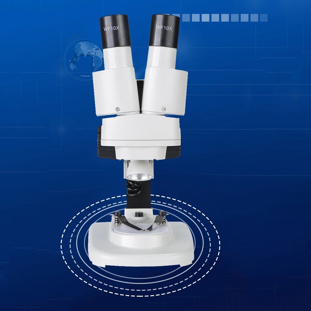 Металлический светодиодный детский микроскоп 20X увеличительное стекло