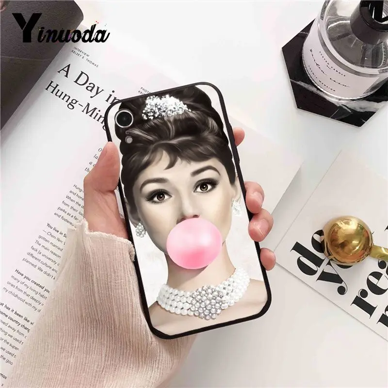 Yinuoda Одри Хепберн роскошный уникальный дизайн чехол для телефона iPhone X XS MAX 6 6s 7 7plus