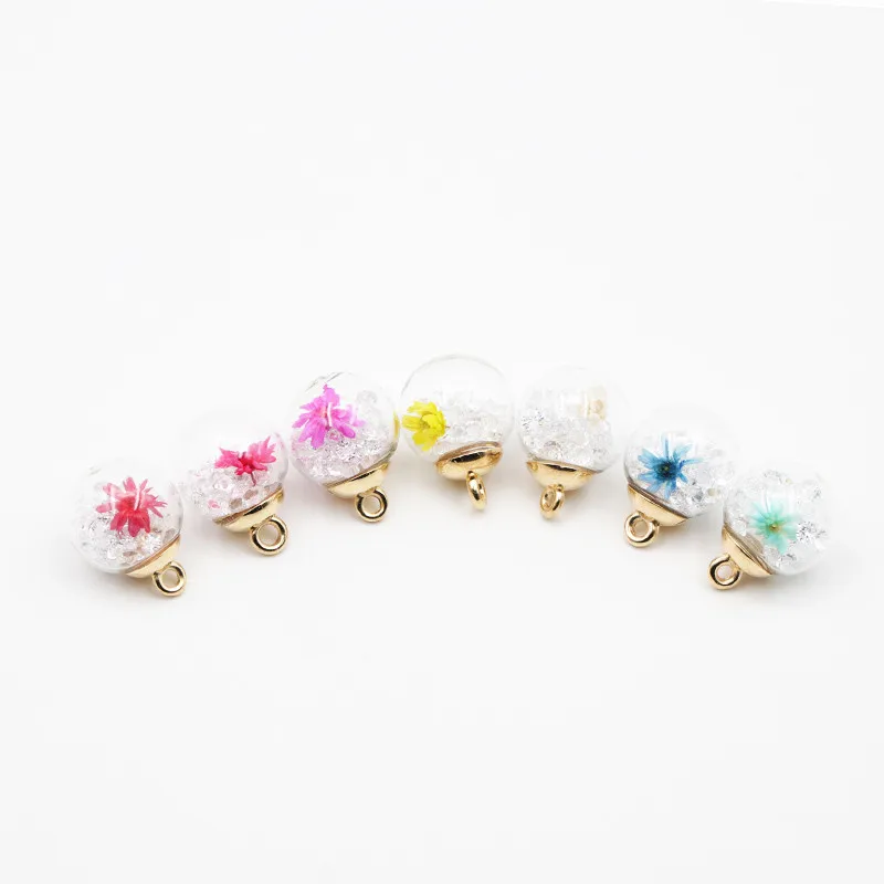 6 шт. стеклянные пуговицы с хрустальным шариком цветные цветочные алмазные