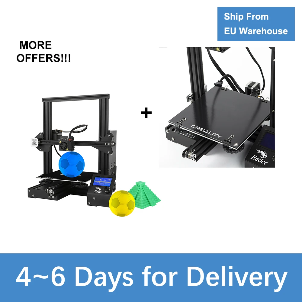 CREALITY 3d принтер Ender-3 самостоятельная сборка 220*220*250 мм размер печати с функцией повторной печати комплект самосборки - Цвет: Ender3andGlass Plate