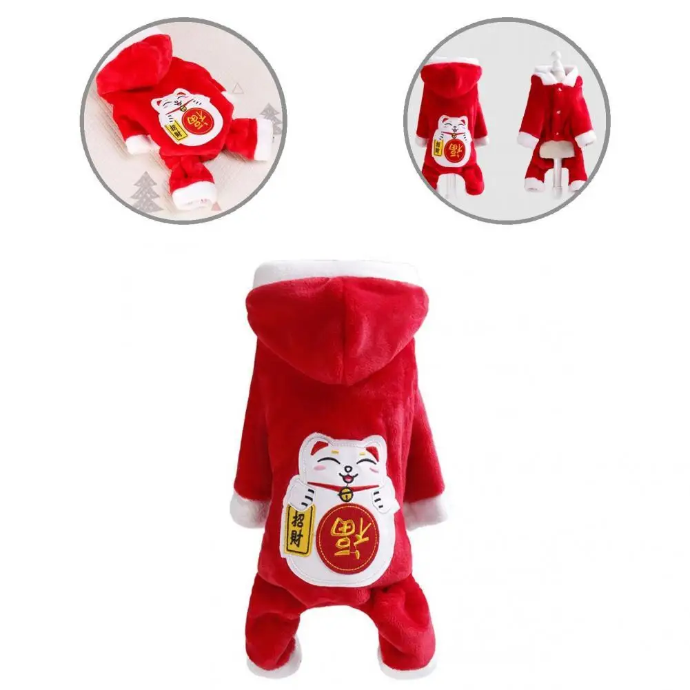 

All-matched Cozy Coral Fleece Cat Dog Four-legged Clothes Outfit Pet Coat Lovely Design Puppy Costume