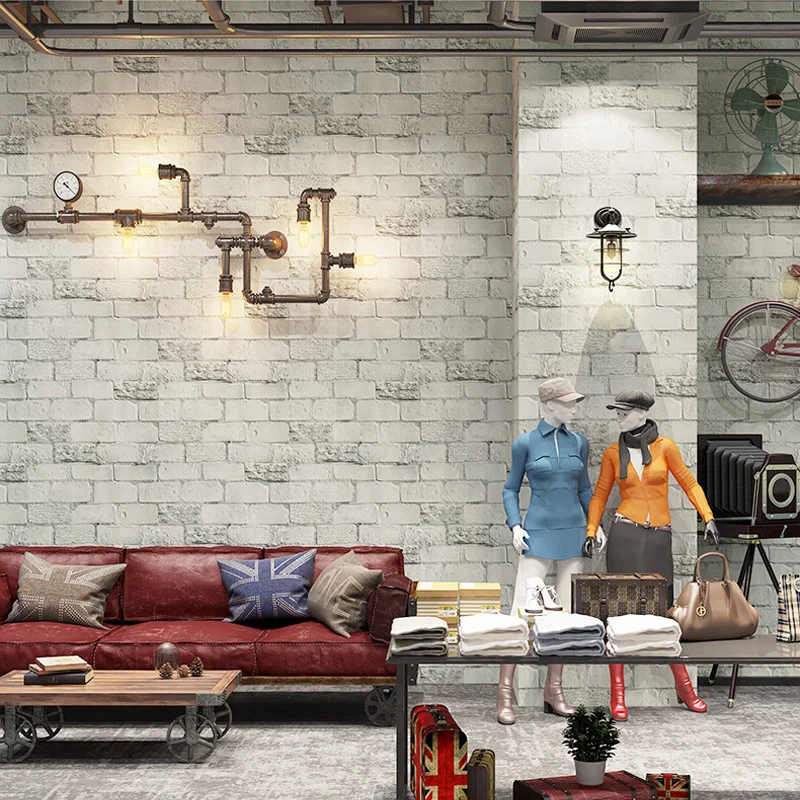 3D обои в стиле ретро с имитацией кирпичной стены белые английские фотообои