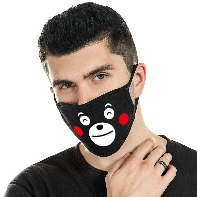 Purple Fashion Expression Mouth Mask Anime Cotton Mouth Mask Unisex Mask Mouth-muffle Dustproof Respirator Cute Anti-Dust Mouth Covers - Color: Purple