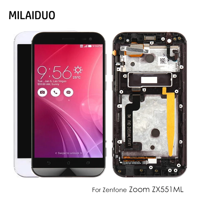 ЖК дисплей для Asus Zenfone Zoom ZX551ML матрица сенсорный экран дигитайзер полная сборка