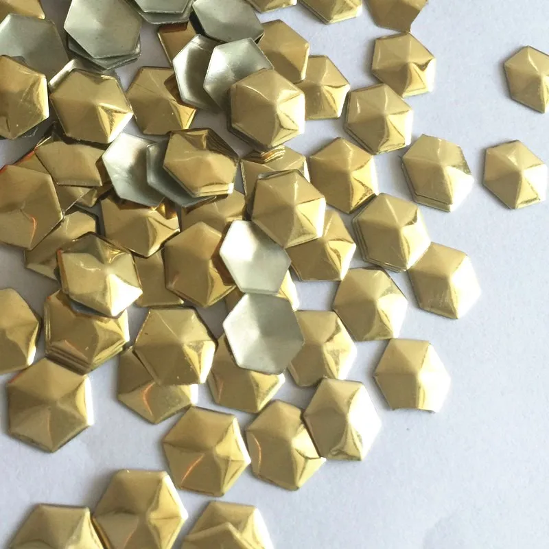 Металлического железа на плоских задних рхинестудс шестиугольная Форма Горячая