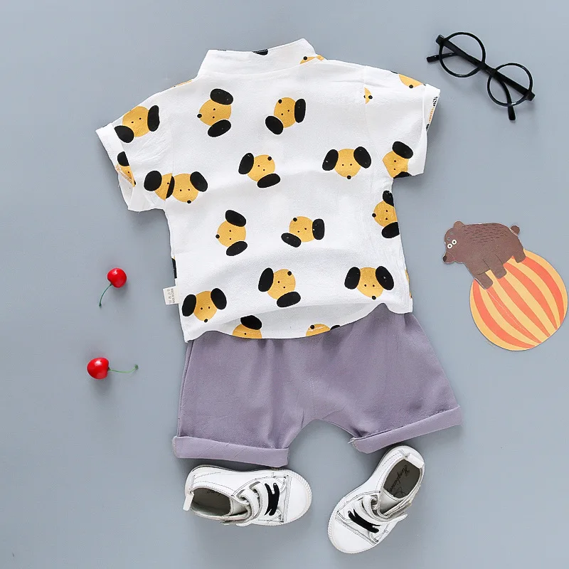 Модный комплект из рубашки и штанов чистого хлопка для мальчиков девочек оптовая