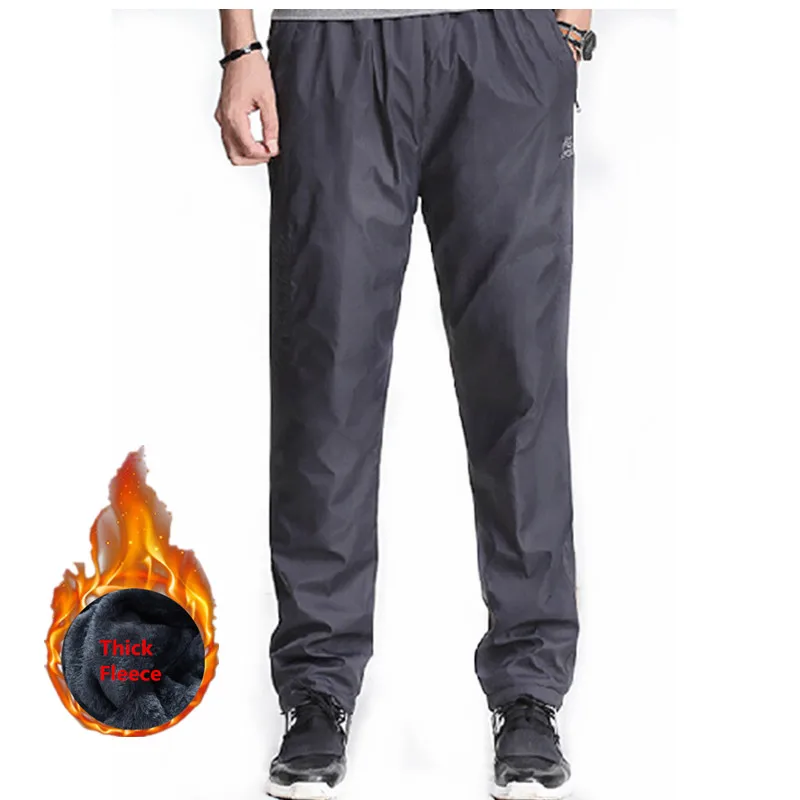 Мужские утепленные бархатные спортивные брюки повседневные водонепроницаемые